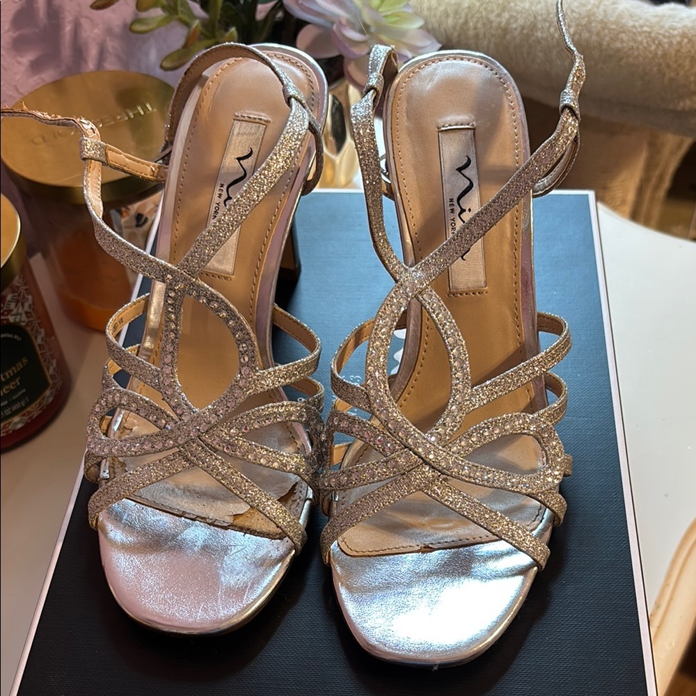 sparkly short heels